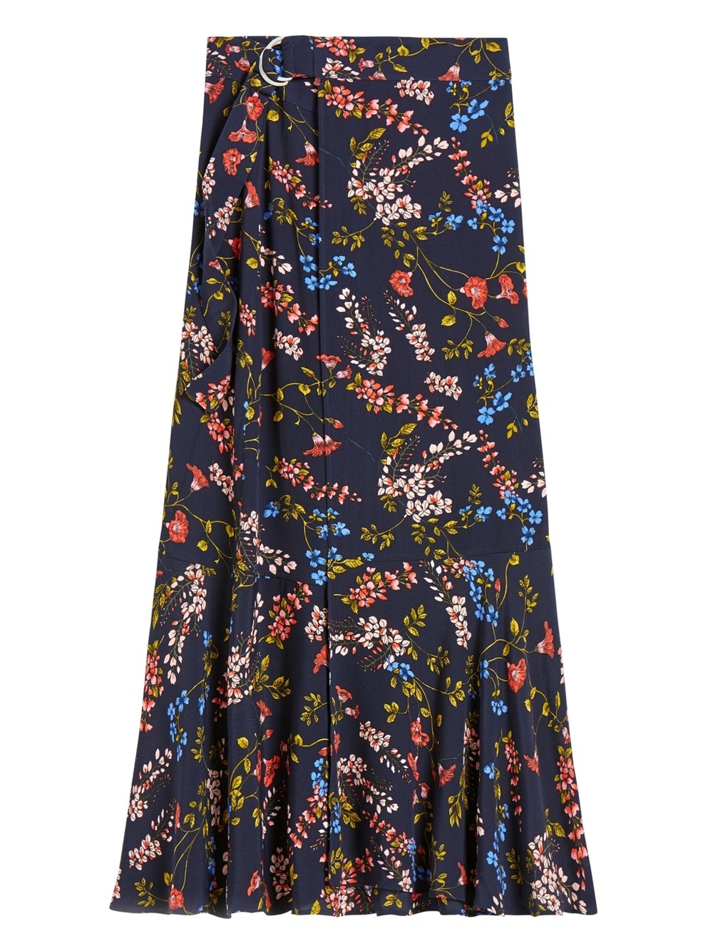 Banana Republic Navy Floral Wrap Skirt Size 12P